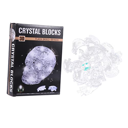 Amosfun 1 Satz Kristall-Puzzle DIY Glänzendes Kristallpuzzle Kreatives Kristallpuzzle Spielzeuge Weiß Blöcke Skelett 3D von Amosfun