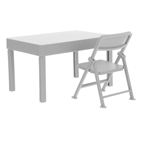 Amosfun 1 Satz Mini-Klappstuhl Miniaturklappstühle Puppenhausmöbel Puppenklappstühle Kunststoff Puppenzubehörkunststoff Klappmini -Stühle Puppe Faltbare Stühle Kunststoff PVC Grau von Amosfun