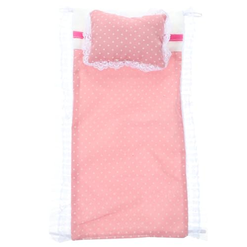 Amosfun Puppenhaus BettwäSche Set, Rosa BettwäSche Und Kissen, Miniatur Bett ZubehöR, Puppenhaus Schlafzimmer Dekoration, Baumwolle, 32x21cm, PuppenbettwäSche FüR Puppenhaus, PuppenmöBel 1/12 Amosfun Puppenhaus BettwäSche Set, Rosa BettwäSche Und Kissen, Miniatur Bett ZubehöR, Puppenhaus Schlafzimmer Dekoration, Baumwolle, 32x21cm, PuppenbettwäSche FüR Puppenhaus, PuppenmöBel 1/12 von Amosfun