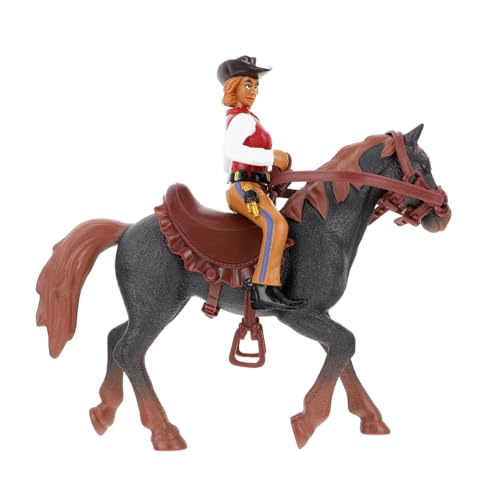 Amosfun 1 Satz Western- -Modell Spielzeug-indianerfiguren Desktop-Pferd-Modell -Puppe Sandtisch-zubehör Rodeo-Spielzeug-spielset -Figur Kind Abs Spielzeugzimmer Miniatur von Amosfun