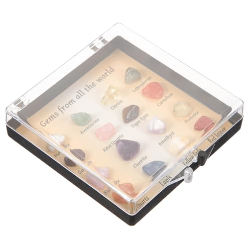 Amosfun 1 Schachtel Mineralsteine mit Einzigartigen Farben Edukatives Wissenschaftsmodell Naturstein Probenbox für Geografieunterricht Geschenkidee für Schüler und Sammler von Amosfun