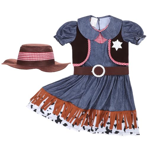 Amosfun 1 Set Mädchen Cowgirl Kostüm, Westernkleidung für Kinder, Rollenspiel-Kostüm für Halloween, Geburtstagsfeiern, Themenveranstaltungen, Größe M Amosfun 1 Set Mädchen Cowgirl Kostüm, Westernkleidung für Kinder, Rollenspiel-Kostüm für Halloween, Geburtstagsfeiern, Themenveranstaltungen, Größe M von Amosfun