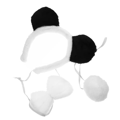 Amosfun 1 Set Panda Ohr Stirnband Panda Kleid Schleife Perlen Kostüme Nickerchen Hundeohren Kostüm Plüsch Schlüsselanhänger Stirnbänder Tierkostüm Panda Kostüm Für von Amosfun