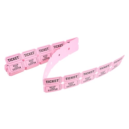 Amosfun 100pcs Hochzeit Tombola Tickets Freizeitpark Ticket für Veranstaltungen für Karneval Schulen und Feiern Rosa von Amosfun