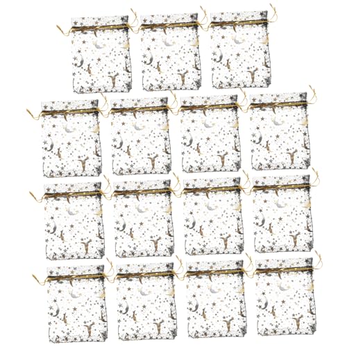 Amosfun 100st Xingyue-beutel Mit Kordelzug Geschenktüten Bevorzugen Sie Taschen Kordelzug Goodie -taschen Ohrringe Taschen Kleine Süßigkeitentüten Mesh-schmuckbeutel Organza Black von Amosfun