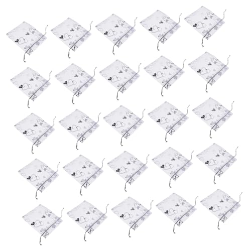 Amosfun 100stücke Herzförmige Transparente Organzabeutel Mit Kordelzug Zum Verpacken Von Süßigkeiten Schmuck Und Kleinen Geschenken Für Hochzeiten Partys Und Feiertage von Amosfun