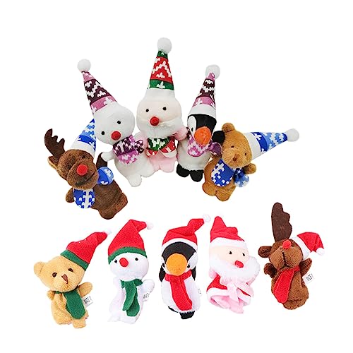 Amosfun 10St Weihnachts Finger Puppen Fingerpuppen Weihnachtsfeierzubehör für Kinder Kleinkindspielzeug Spielzeug für Kleinkinder Tierspielzeug Kleinkind Puppen tragbares Fingerspielzeug von Amosfun