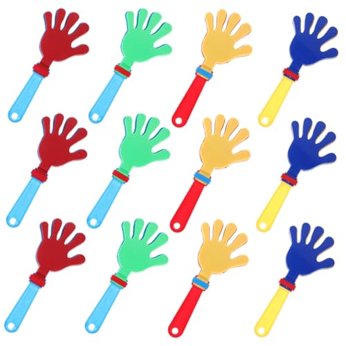 Amosfun 12 Stück Teiliges Bunte Handklapper Noisemaker Kinderparty Leicht und Sicher für Ab Jahren zur Unterhaltung Gehirnentwicklung Zufällige Farbe Zufällige Farbe von Amosfun
