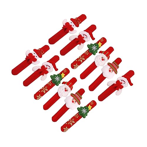 Amosfun 12St weihnachtsgeschenke Kinderarmband Weihnachtsarmbänder Spielzeug Weihnachtsstrumpf Stuffer Spielset für Kinder Pompones de Porristas weihnachtliche Schlagarmbänder Weihnachten von Amosfun