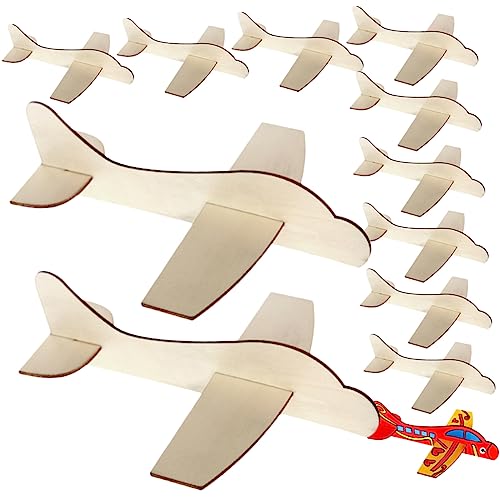 Amosfun 12st Leere Holzflugzeuge Minispielzeug Lernspielzeug Kleine Holzflugzeuge Jungs-Spielzeug Modellflugzeug Flugzeug Spielzeug Flugzeugspielzeug Für Jungen Puzzle Kind Holzhandwerk von Amosfun
