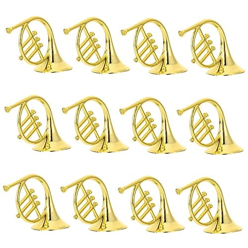 Amosfun 12st Musikinstrumentenmodell Miniatur-geigenornament Saxophon-instrumentenornament Instrumentenmodell-anhänger Mini-raumdekoration Mit Musik Statuen Plastik Violine Weihnachtsbaum von Amosfun