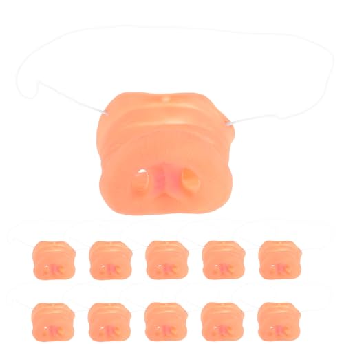 Amosfun 14 StüCk Schweinenase KostüM Set FüR Halloween, Karneval Und Maskerade, Lustige Schweineschnauze Dekoration Mit Elastischem Band, Vinyl, Mehrfarbig von Amosfun