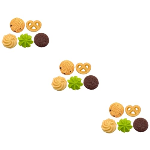 Amosfun 15 Simulierte Cookies gefälschte Gebäck Essen Simulated Cookie Decor House Decoration Kekse verzieren Schokoladenkeks Kuchen Spielzeug dekorative Keksmodelle PVC-Cookie-Modell von Amosfun