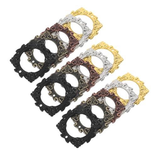 Amosfun 15 Stück Teiliges Retro Europäisches Legierungs Label Runde Vintage Metallrahmen für Schränke Vielseitige Namenskartenhalter für Büro Zuhause Robuste Dekoration von Amosfun