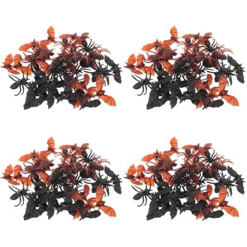Amosfun 160 STK Simulation Spinnenfledermaus Halloween Party Deko Halloween Spielzeug Mini-Fledermausfiguren Spukhaus gruselige Requisite Halloween-Ornamente Tischdekoration Spinnendekor von Amosfun