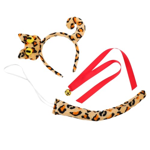 Amosfun 1Satz Katzenkostüm Set für Süßes Cosplay Stirnband mit Katzenohren für Halloween Partys und Kreative Anlässe Verleiht Ihrem Look Einen Charmanten von Amosfun