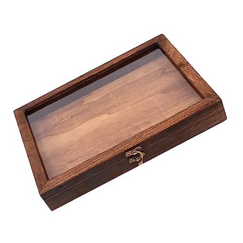 Amosfun 1Stück Insekten Probenbox Aus Holz Mit Glasdeckel Vintage Aufbewahrungsbox Für Schmuck Postkarten Staubdicht von Amosfun