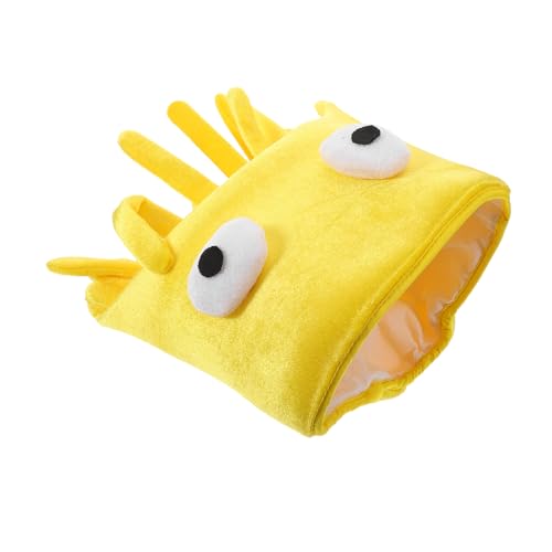 Amosfun 1Stücke Pommes Frites Hut Kostüm Kopfbedeckung für Erwachsene und Lustige Neuheit für Halloween und Geburtstagspartys Verstellbare Gelb für Unvergessliche von Amosfun