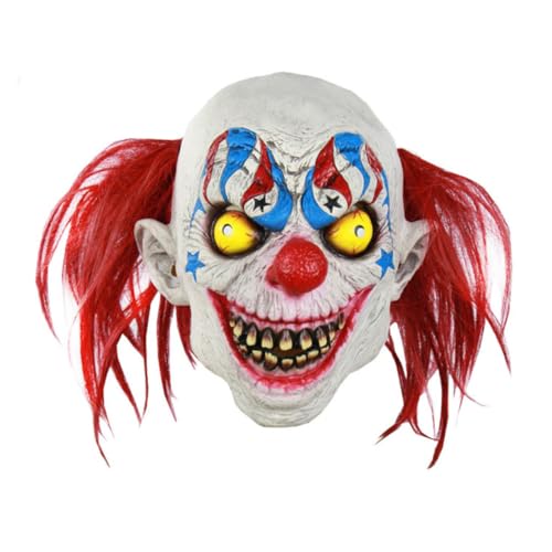 Amosfun 1stk Halloween Horror Clown Maske Erschreckend Gruselig Halloween-gesichtsmaske Gruselige Halloween-maske Killer-clown Halloween-clown Clown Erwachsener Emulsion Cosplay Schmücken von Amosfun
