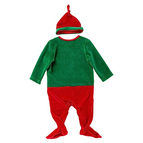 Amosfun 2 Sätze Baby-weihnachtskleidung Santa Strampler Baby Weihnachtsoutfit Baby Baby-weihnachtsmann-outfit Baby Weihnachtsoutfit Kleine Feine Weihnachtsmütze Neugeboren Baumwolle von Amosfun