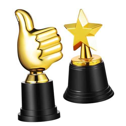 Amosfun 2 Stk Kindertrophäe belohnung kinder pokale für kinder kinderparty thumbs up Stern-Trophäe Teambuilding-Spiele Plastiktrophäen Siegerpokal Berühmtheit Modell Stift schmücken von Amosfun