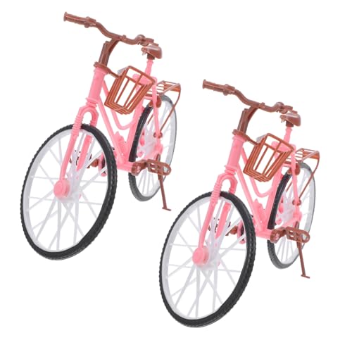 Amosfun 2 Stück Teiliges Dekoratives Fahrradmodell Kreative Rosa Fahrraddekoration für Zimmer Stilvolle Tischverzierung Hochwertiges Kunstobjekt für Zuhause oder Büro Bezauberndes von Amosfun
