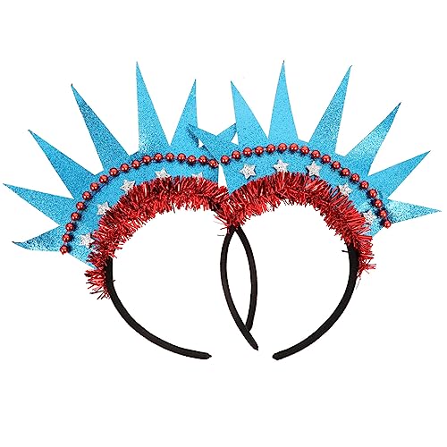 Amosfun 2 Stücke Stirnband Krone Freiheitsstatue Haarbänder Headwear Kopfbedeckung Kostüm Zubehör für Amerikanische Unabhängigkeitstag Halloween Weihnachtsfeier Geburtstag Cosplay von Amosfun