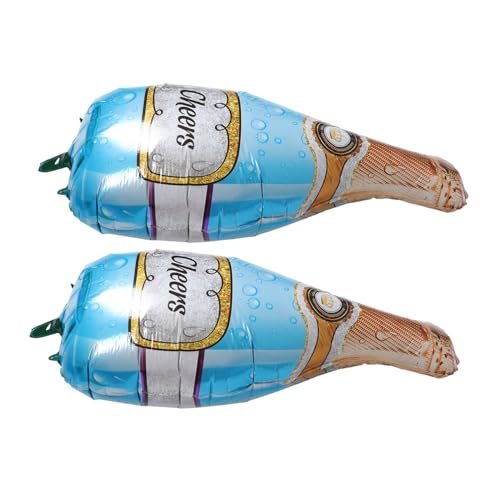 Amosfun 2 x Weinflaschen-Folienballons, wiederverwendbar, Aluminium-Party-Dekorationen für Geburtstag, Junggesellenabschiede und Feiern, auffälliges weinförmiges Design für festliche Atmosphäre von Amosfun
