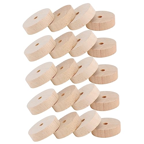 Amosfun 20 Stück Log-Rad klein Bastelräder Mini für unvollendet zabawki stymulujące rozwój Handwerksmaterialien Spielzeuge puppenwagen Autoräder aus Holz Holzspielzeug Holzräder hölzern von Amosfun