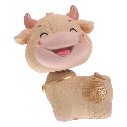 Amosfun 2021 Ox Jahr Entzückende Kalb Auto Schaukel Ornament Auto Harz Dekoration Dashboard Dekoration Für Home von Amosfun