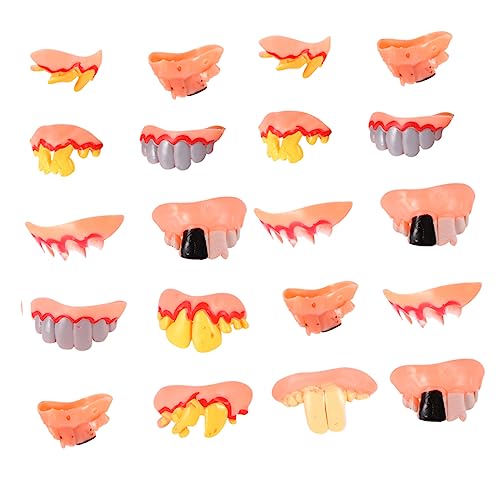 Amosfun 20st Zahnersatz Halloweenkostüm Geschenk Spielzeug Kostüme Für Erwachsene Falsche Zähne Hässlich Gefälschte Zahnspangen Kostüm Zähne Hässliche Zähne Kieselgel Erwachsener Schmücken von Amosfun