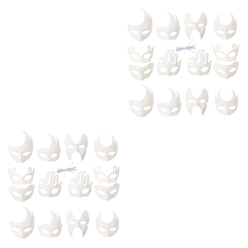 Amosfun 28 Stück Diy-Pulp-Maske Diy-Cosplay-Masken Für DIY Handbemalte Leere Maske Halloween-Requisiten Weißes Papier Diy-Maske Beschichtetes Papier Männer Und Frauen Gewöhnliche von Amosfun