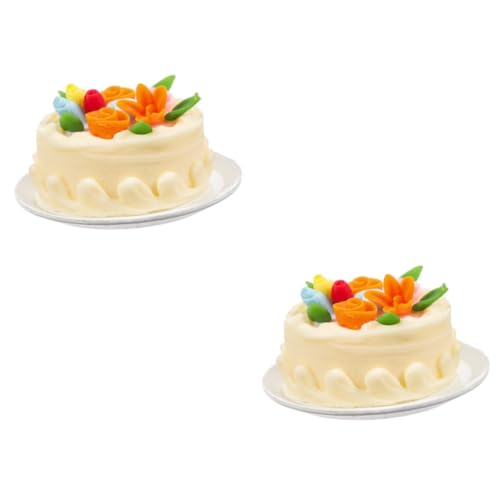 Amosfun 2St Mini-Cupcakes fotozubehör Fotografie zubehör Künstliche Lebensmittel-Requisiten puppenhaus Essen Miniatur Vanille Kuchen Vintage-Spielzeug Mini-Kuchendekor gefälschter Kuchen von Amosfun
