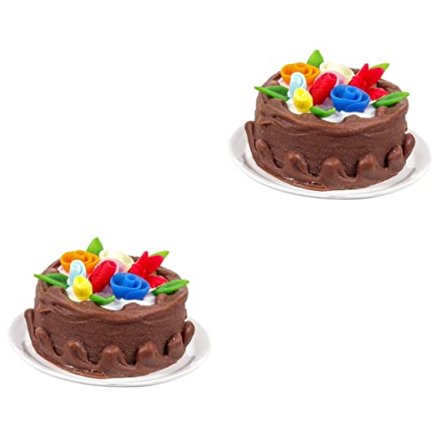 Amosfun 2St Mini-Cupcakes hochzeitsdeko hochzeits Dekoration Küchenzubehör für Puppenstuben künstliche Dessertdekoration künstlicher Kuchen Miniforce-Spielzeuge simulierter Kuchen Jahrgang von Amosfun