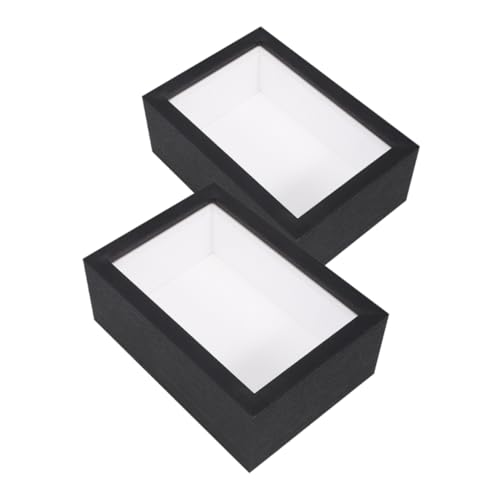Amosfun 2pcs Holzbox -rahmen -display -hülle Mit Cover 3d -bilderrahmenbox Für Baby Hochzeitserinnerungen Crafts Awards Medaillen Tickets Und Fotos von Amosfun
