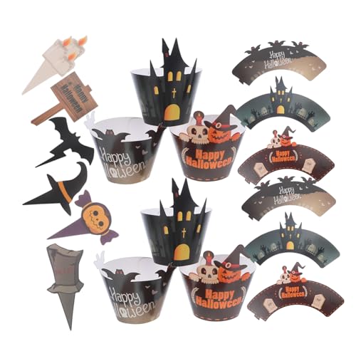 Amosfun 2sätze Halloween Cupcake Toppers Pumpkin Und Ghost Dekorationen Für Kuchen Muffins Und Getränke Kreative Partyzubehör Aus Hochwertigem Material Für Halloween Feiern Und von Amosfun