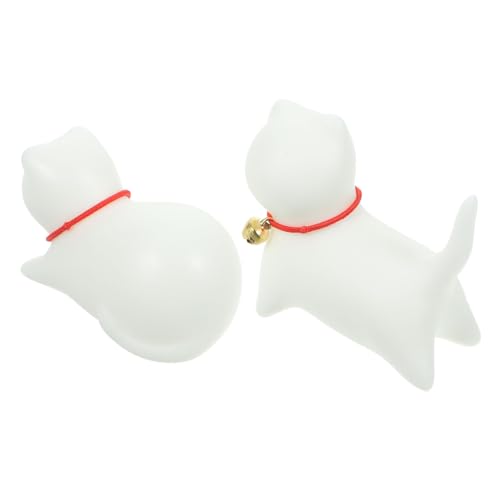 Amosfun Keramik-tierfiguren 2er-Set Mini-kätzchen-Katzen-Ornamente Zur Dekoration von Amosfun
