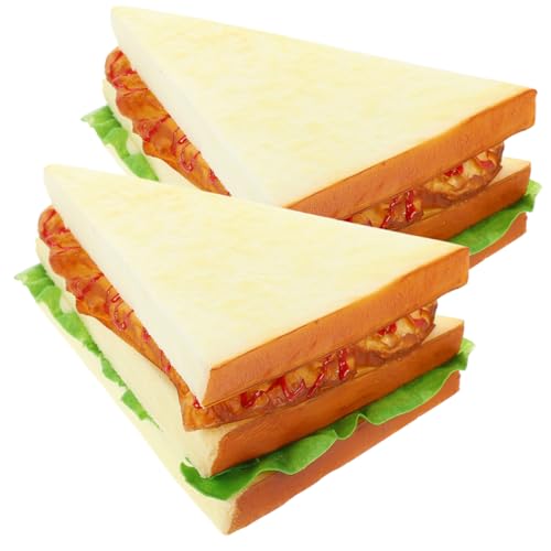 Amosfun 2st Simulations-Sandwich Simulation Essen Hot-Dog-Brot Sandwich-Food-Modell Sandwich-stütze Realistischer Pfannkuchen Gefälschtes Essen Tischminiaturen Pu Spielzeugzimmer von Amosfun