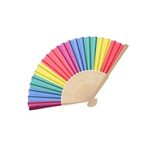 Amosfun 2stücke Regenbogen-fächer Faltfächer Party-fächer Regenbogen-faltfächer Farbenfroh Schön Tragbar Für Partys Babypartys Geburtstage Wohndeko Valentinstag von Amosfun