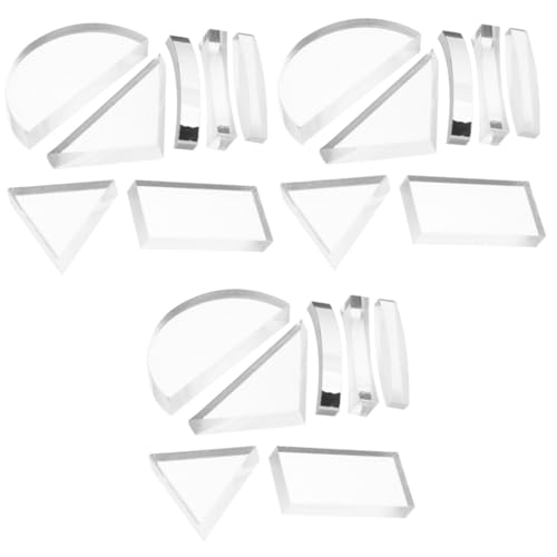 Amosfun 3 Sätze Optisches Linsenset Schulwissenschaftsexperimente Optische Linse Für Den Unterricht Doppelt Konkave Linse Konvexe Linse Bausatz Glas Transparent 7 Stück * 3 von Amosfun