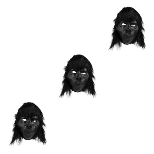 Amosfun 3 Stk Schimpansen-maske Weiches Gummi Kleidung Tierkopf von Amosfun