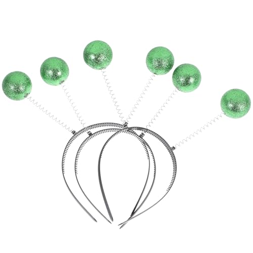 Amosfun 3 Stück Marsantenne Stirnband Schaumstoff Kugelkopf Boppers Neujahr Haar Reifen Kopfbedeckung Party Kopfschmuck Foto Requisiten (Grüner Ball) von Amosfun