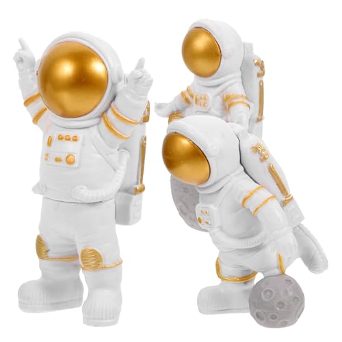 Amosfun 3 Stück Teiliges PVC Astronauten Cake Ornament Geburtstagskuchen Deko für Beeindruckende Feiern und für Partys und Besondere Anlässe von Amosfun