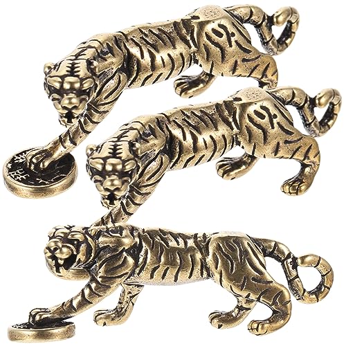 Amosfun Messing Tiger Schlüsselanhänger Traditionelles Tiger Ornament Desktop Tiger Tiger Bastelidee von Amosfun