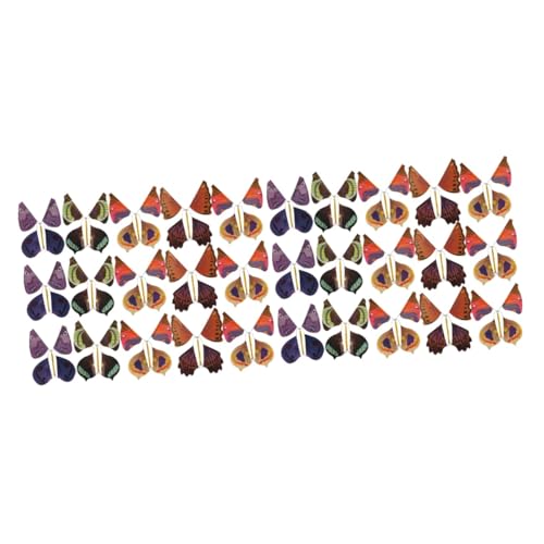 Amosfun 30 STK Fee Schmetterling Spielzeug Metallschmetterlinge Im Flug Schmetterling Aufziehen Wanddekoration Skulptur Magischer Feenschmetterling Schmetterlingsfigur Fliegen 3D Halterung von Amosfun