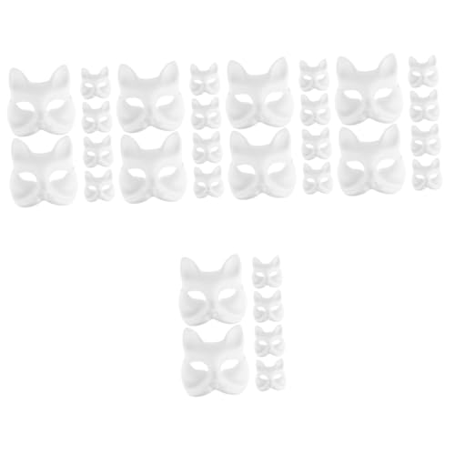Amosfun 30 Stk handbemalte Maske Halloween-Maske weiße Maskerademaske Karnevalsmaske prop Abschlussball schmücken bilden Make-up-Kostüm-Requisiten von Amosfun