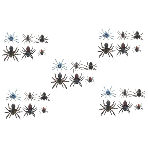 Amosfun 35 STK Simulationsspinne Gruseliges Spinnenmodell Halloween-Dekorationen Streichmodell Streiche Gefälschte Spinnen Spinnenschmuck Spinnenmodelle Spielzeug Kind Plastik Insekt von Amosfun