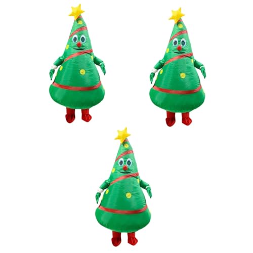 Amosfun 3st Fahrradbekleidung Körperkleider Kleidet Sich Eng Aufblasbarer Overall Kostüme Sprengen Lustige Aufblasbare Kostüme Cosplay-kleid Aufblasbares Partykostüm Weihnachtsbaum Puppe von Amosfun