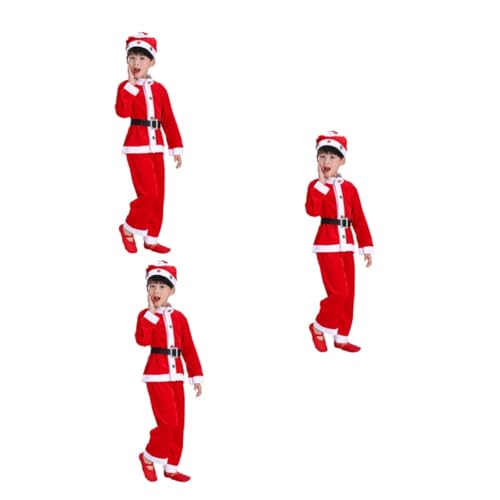 Amosfun 3st Outfits Für Kleinkinder Baby-outfits Kleidung Für Jungen Weihnachtsmannanzug Für Kinder Weihnachtsmannkostüm Für Kinder Weihnachtsmannjacke Für Kinder Weihnachtsanzug Kostüme von Amosfun