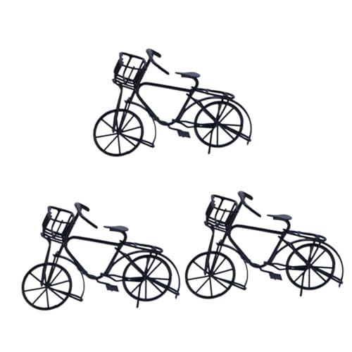 Amosfun 3St Puppenhaus Fahrrad Minibike Vintage Fahrrad -Fahrrad- -Fahrradmodell Vintage-Fahrrad Mini-Bikes Simulation Mini-Bike Fahrradspielzeug für Kinder altmodisch von Amosfun